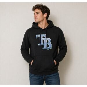 Tampa Bay Rays Hoodie Fanatics Black Pullover Men’s Medium MLB TB Logo
